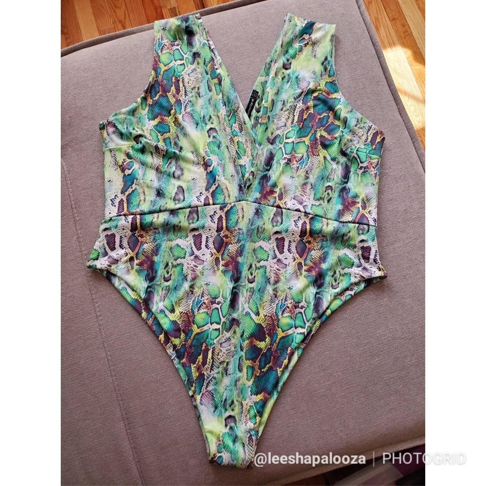 Plus Neon Snakeskin Swimsuit